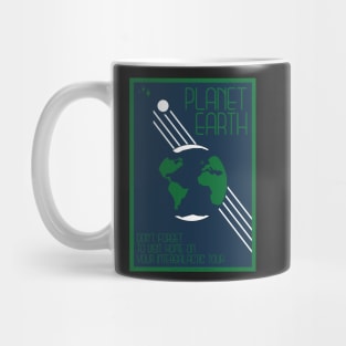 Art Deco Space Travel Poster - Earth Mug